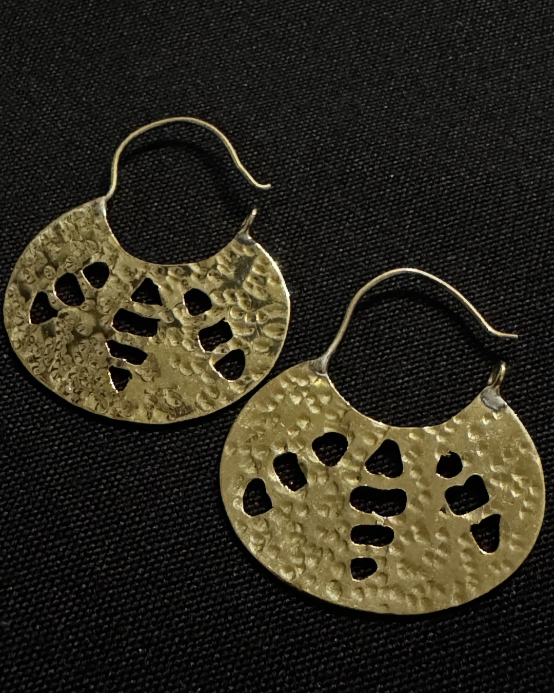 Hammered Brass Earrings