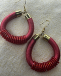 Wrapped Beaded Hoop Earrings