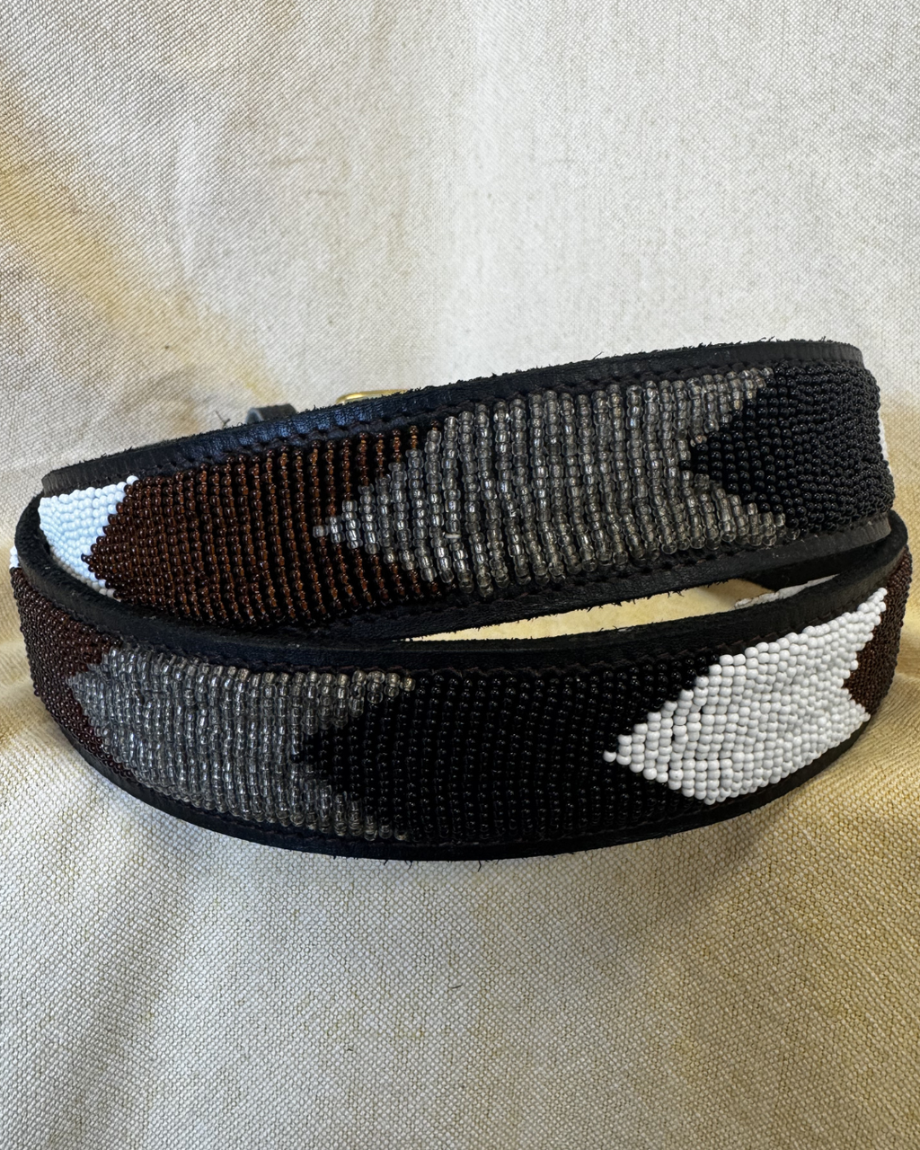 Mosaic Beaded Leather Belt