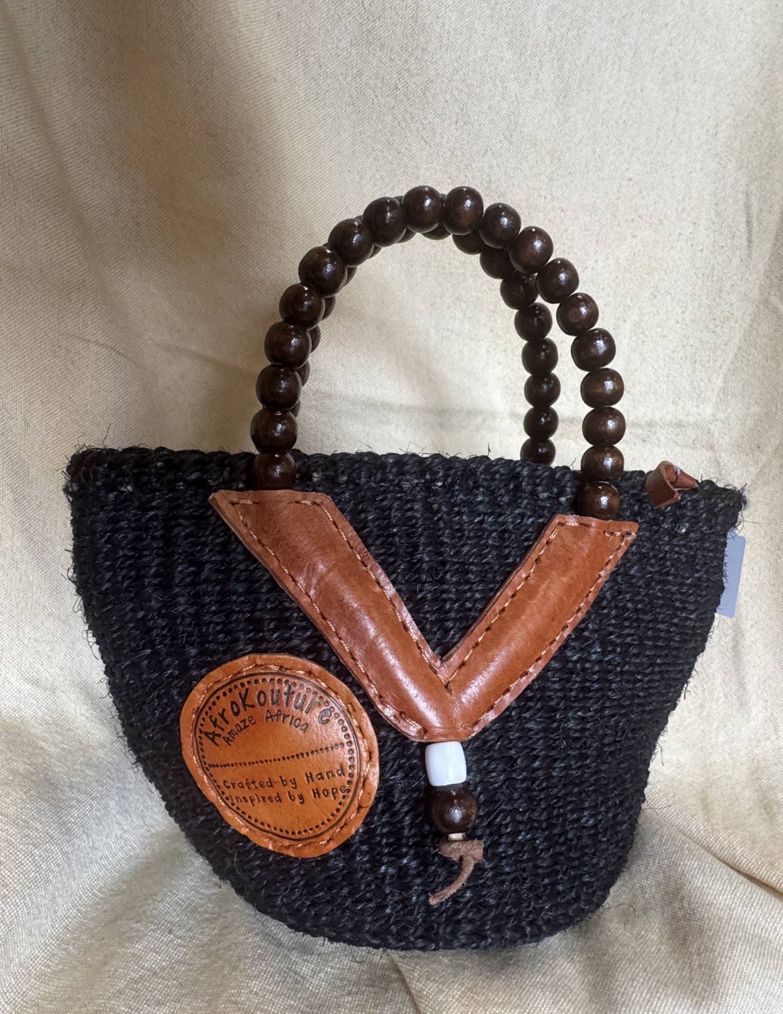 Soko Beaded Handle Mini Tote