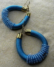 Wrapped Beaded Hoop Earrings