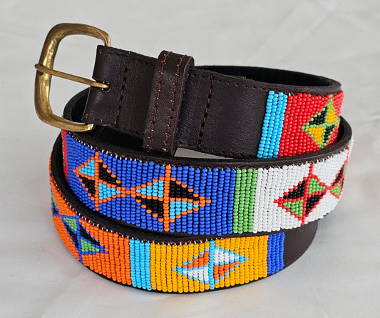 Tribal Twist (Beaded Leather Belt)