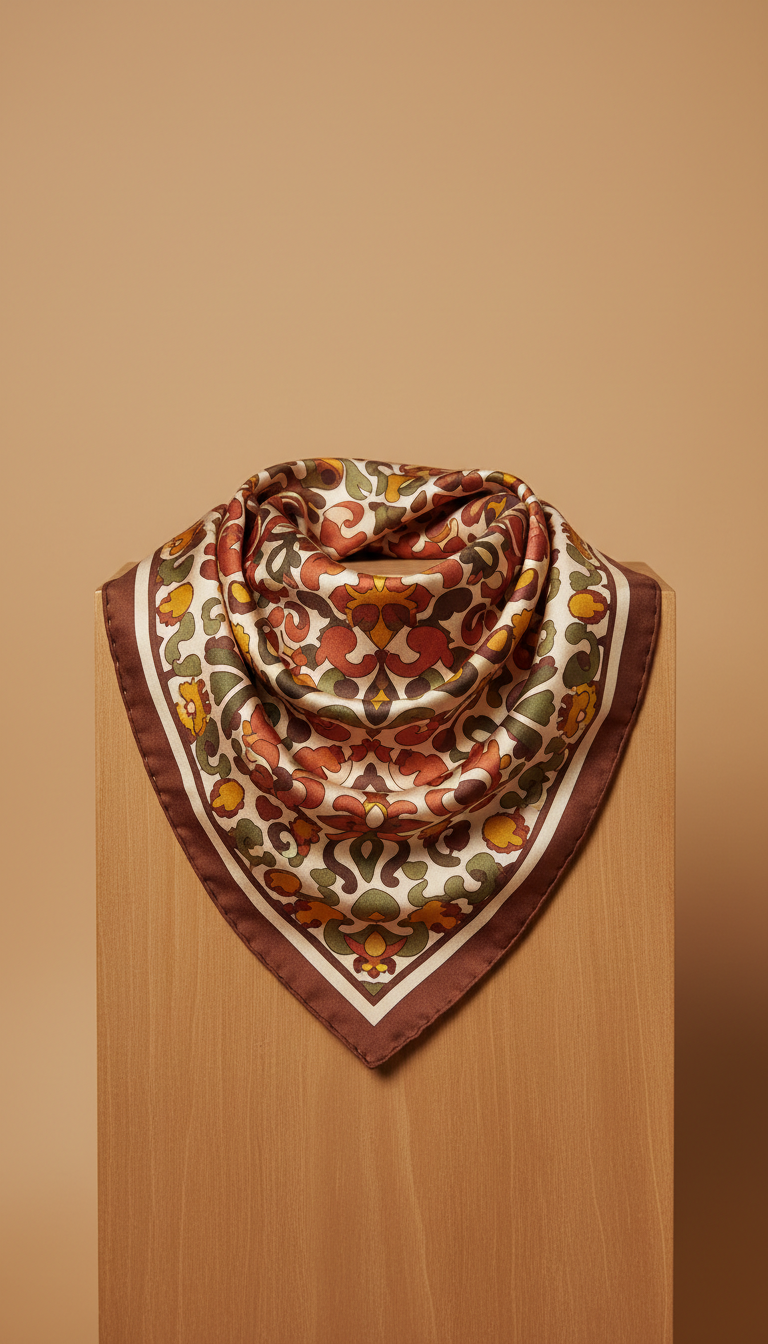 Patterned Silk Scarf in Kente Design