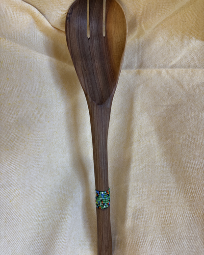 Hand-Carved Wooden Serving Spoon