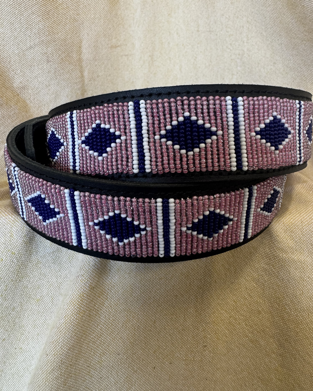 Mosaic Beaded Leather Belt