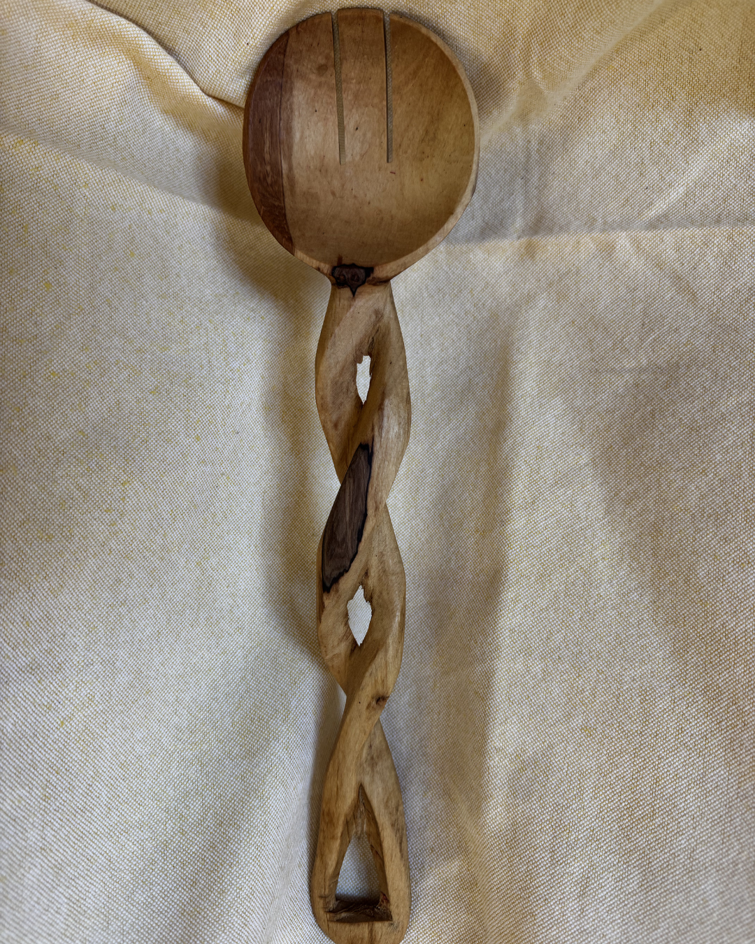 Hand-Carved Wooden Serving Spoon