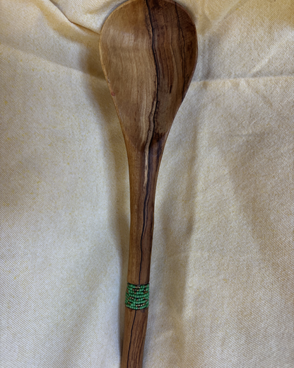 Hand-Carved Wooden Serving Spoon