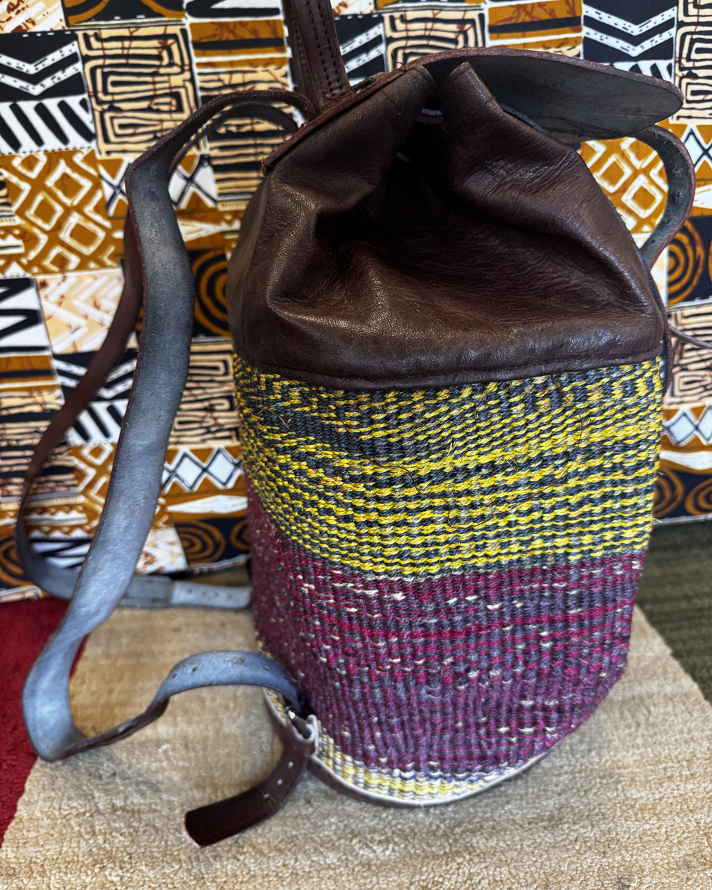 Savanna Woven Leather Backpack