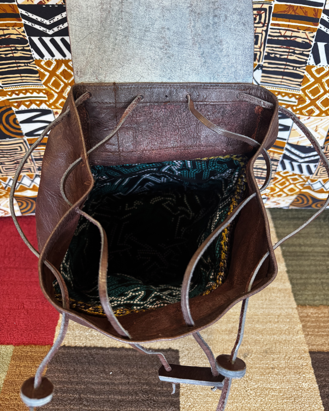 Savanna Woven Leather Backpack