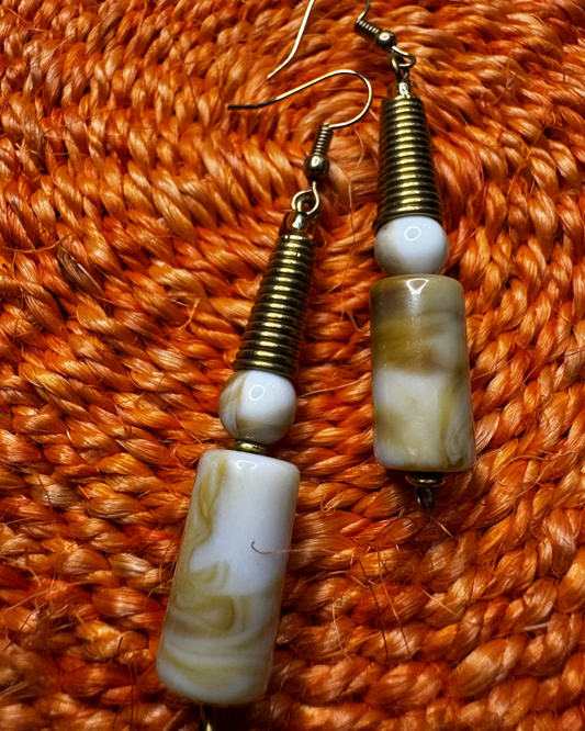 Marble Bead Drop Earrings