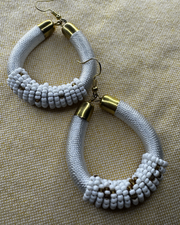 Wrapped Beaded Hoop Earrings
