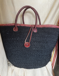 Leather-Trim Sisal Tote