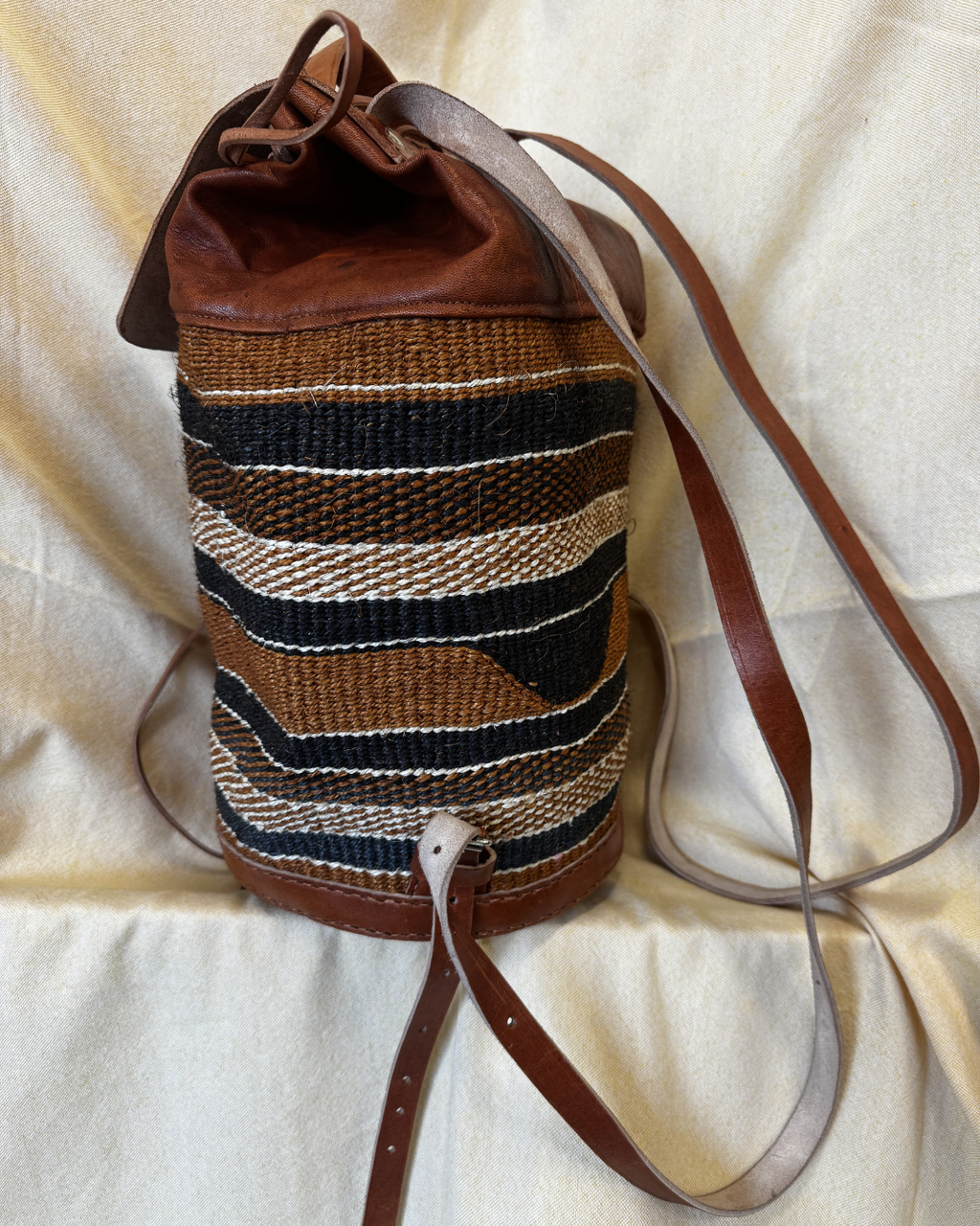 Savanna Woven Leather Backpack