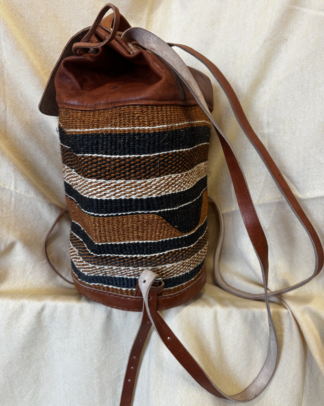 Savanna Woven Leather Backpack