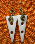 Ivory Spiral Triangle Earrings