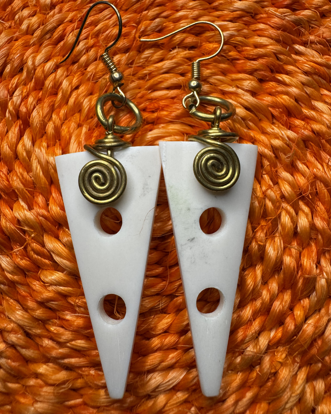 Ivory Triangle Earrings