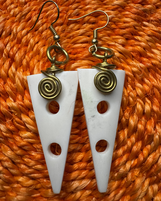 Ivory Triangle Earrings