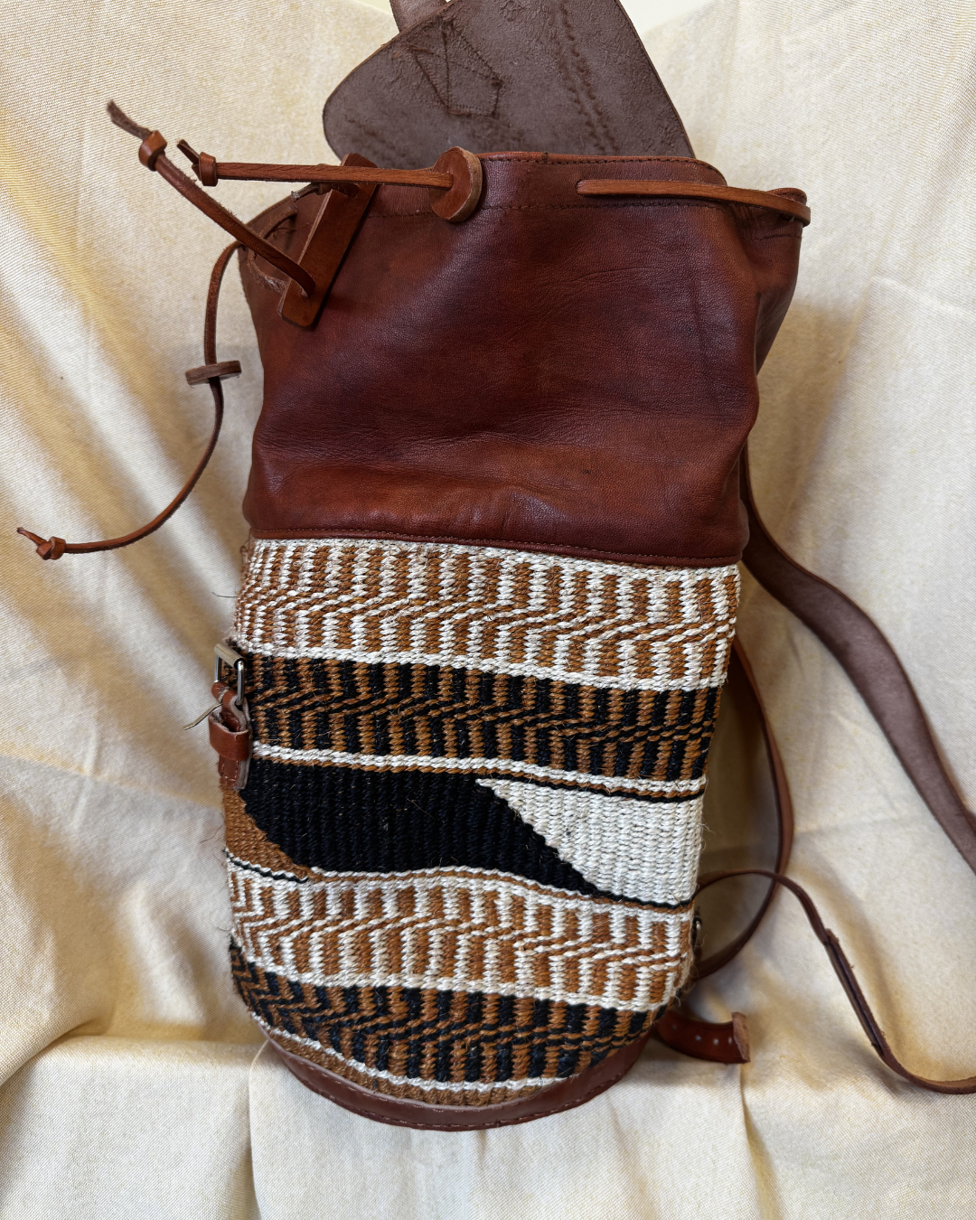 Savanna Woven Leather Backpack