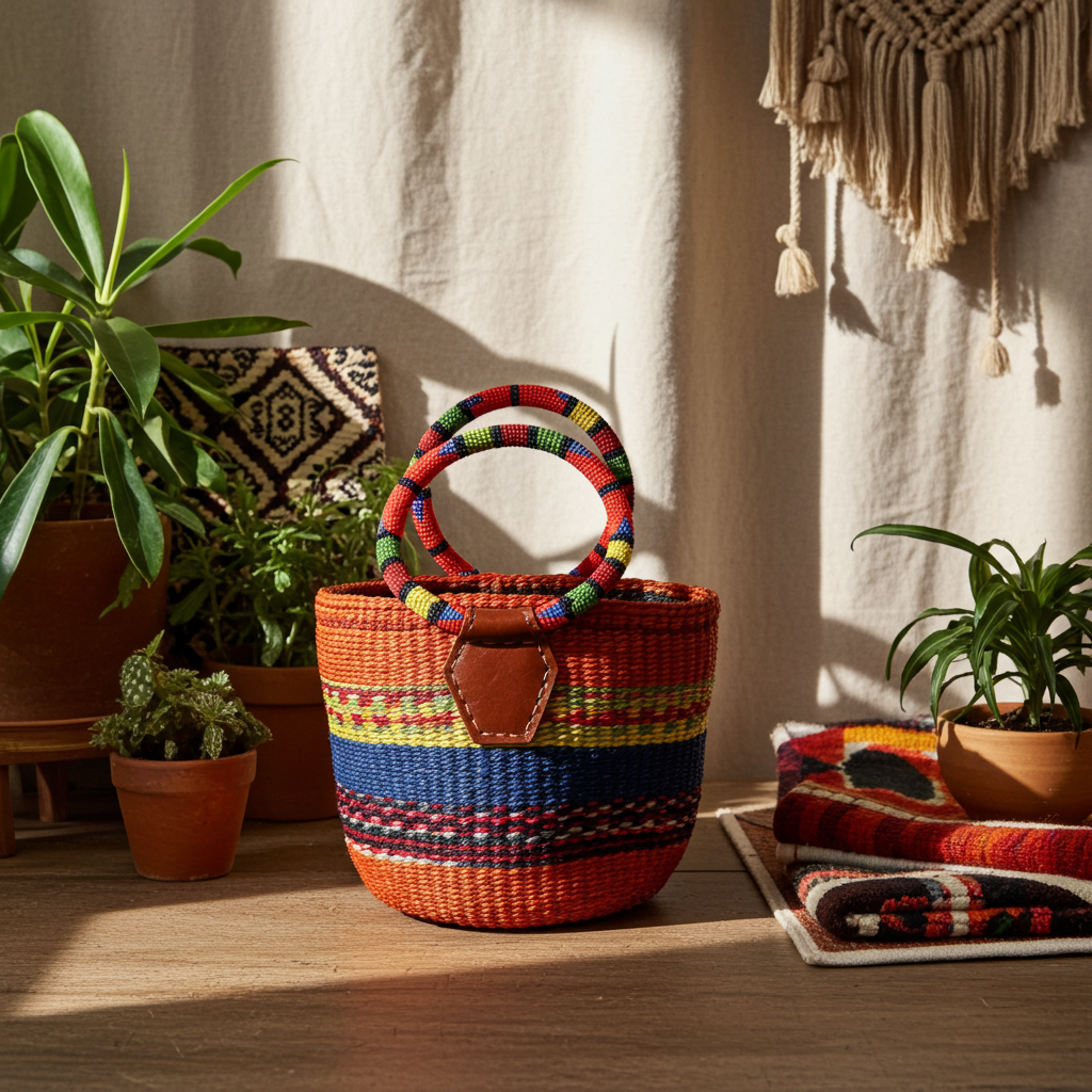 The AfroKouture Mini Sisal Basket