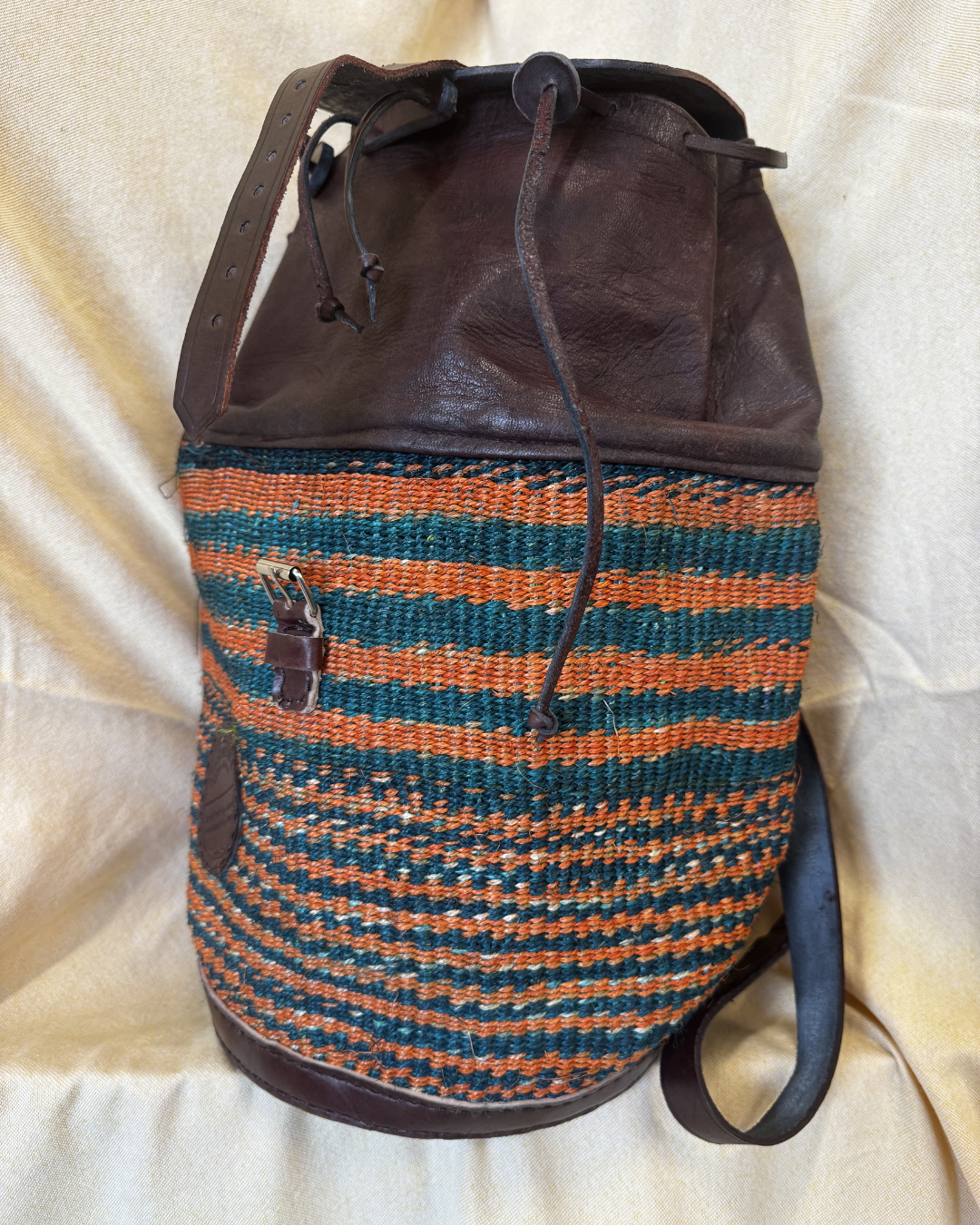 Savanna Woven Leather Backpack