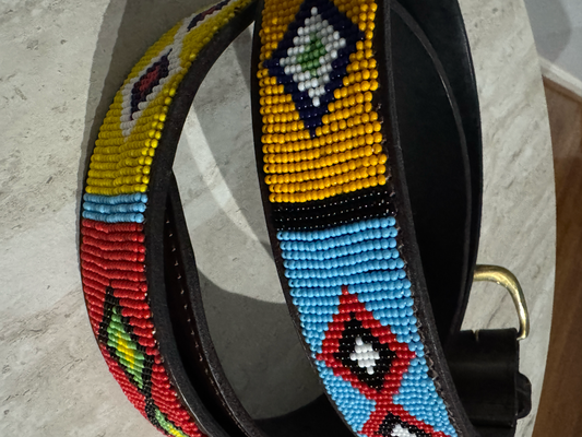 Tribal Twist (Beaded Leather Belt)