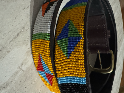Tribal Twist (Beaded Leather Belt)