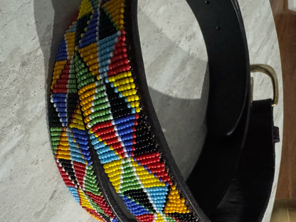 Tribal Twist (Beaded Leather Belt)