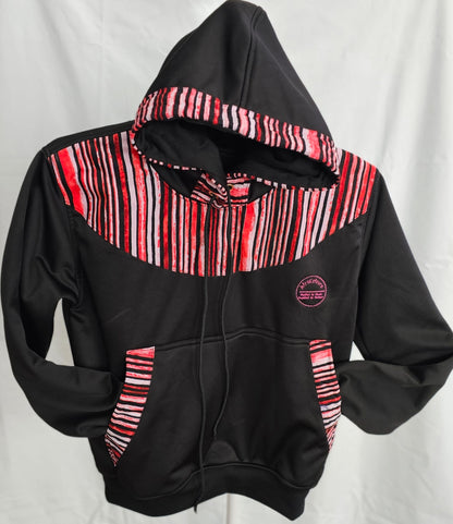 Black Ankara-Accent Hoodie