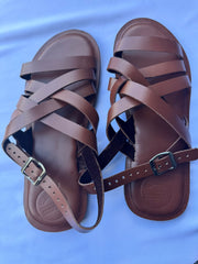 Malaika (US 12-12.5), Style 06 - Brown Multi-Strap Ankle-Buckle