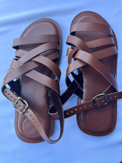 Malaika (US 12-12.5), Style 06 - Brown Multi-Strap Ankle-Buckle
