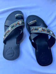 Malaika (US 12-12.5), Style 07 - Multicolor Geometric Cross-Strap