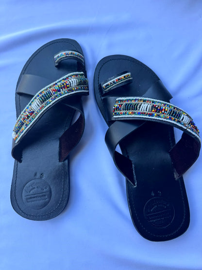 Malaika (US 12-12.5), Style 07 - Multicolor Geometric Cross-Strap