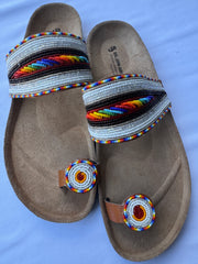 Sanaa (US 11-11.5), Style 02 - White Rainbow-Wave Comfort