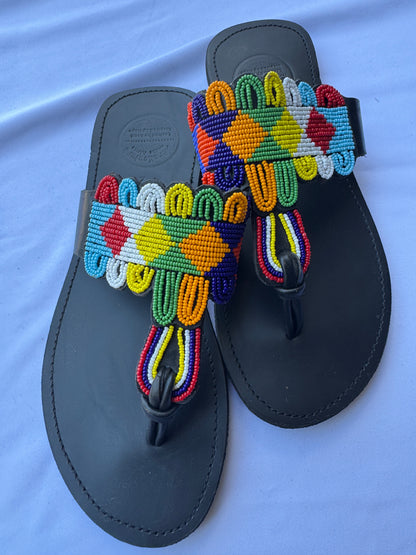 Sanaa (US 11-11.5), Style 05 - Multicolor Geometric Loop Statement