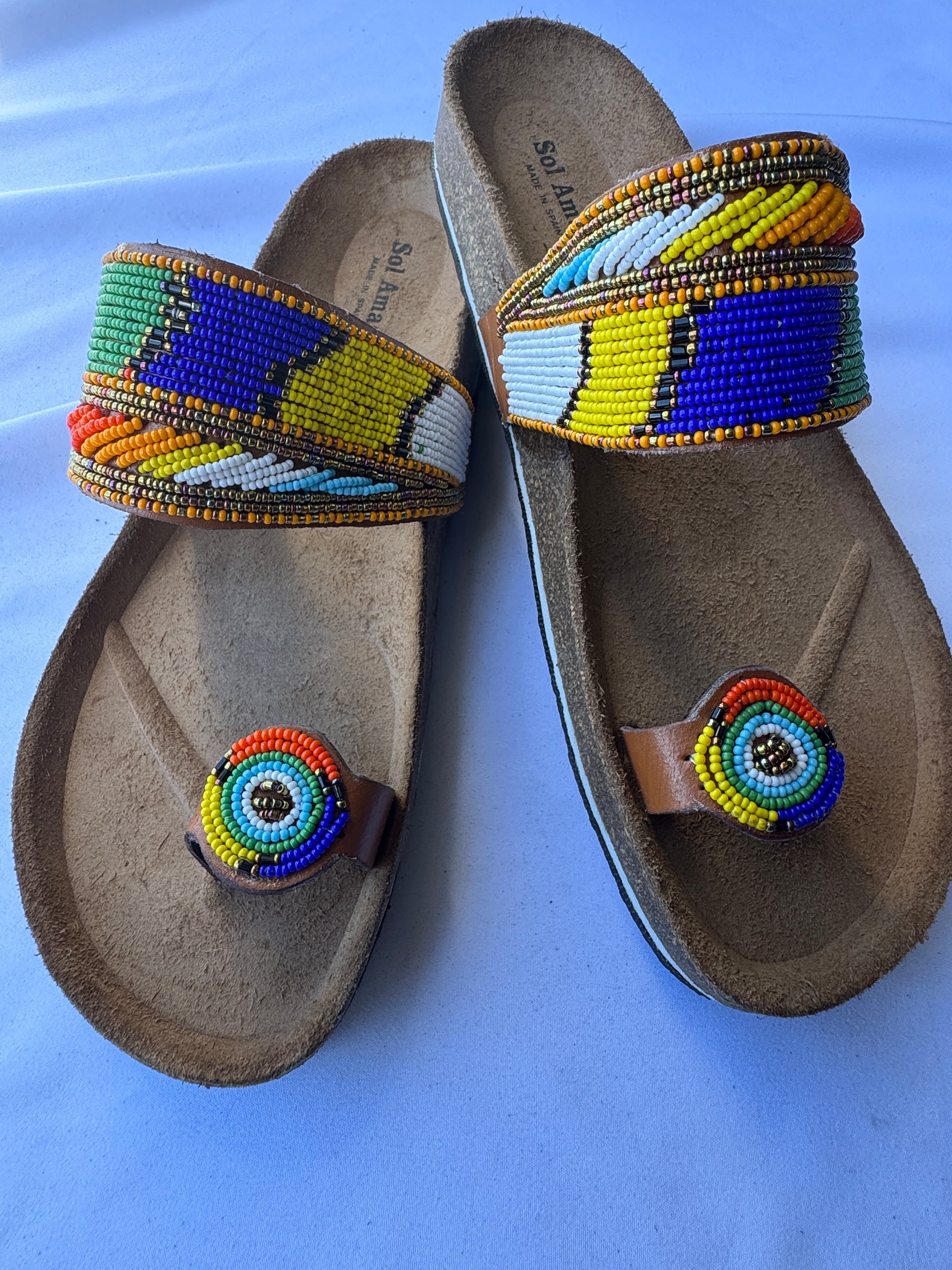 Ayana (US 9-9.5), Style 03 - Purple-Yellow Geometric Comfort