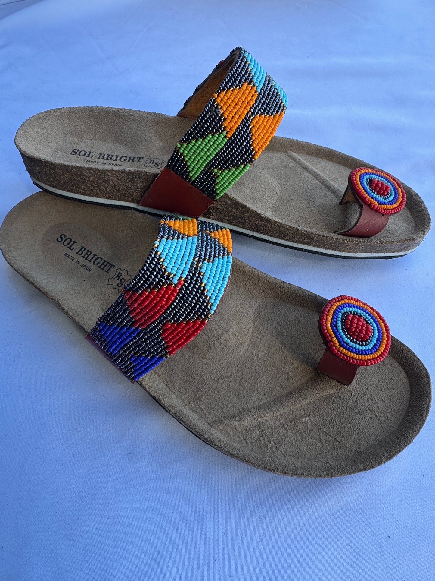 Ayana (US 9-9.5), Style 09 - Turquoise-Black Geometric Comfort
