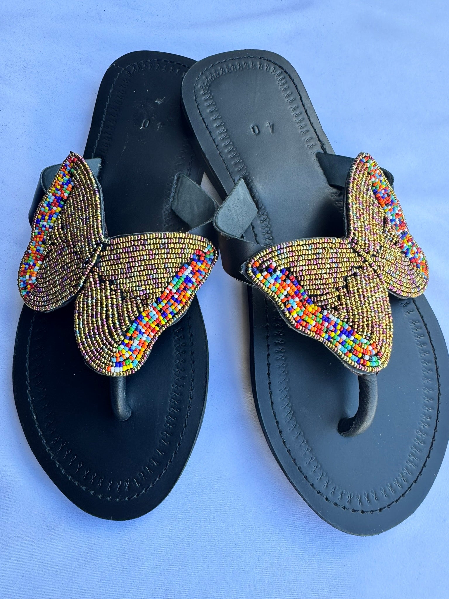Ayana (US 9-9.5), Style 15 - Gold-Rainbow Bow