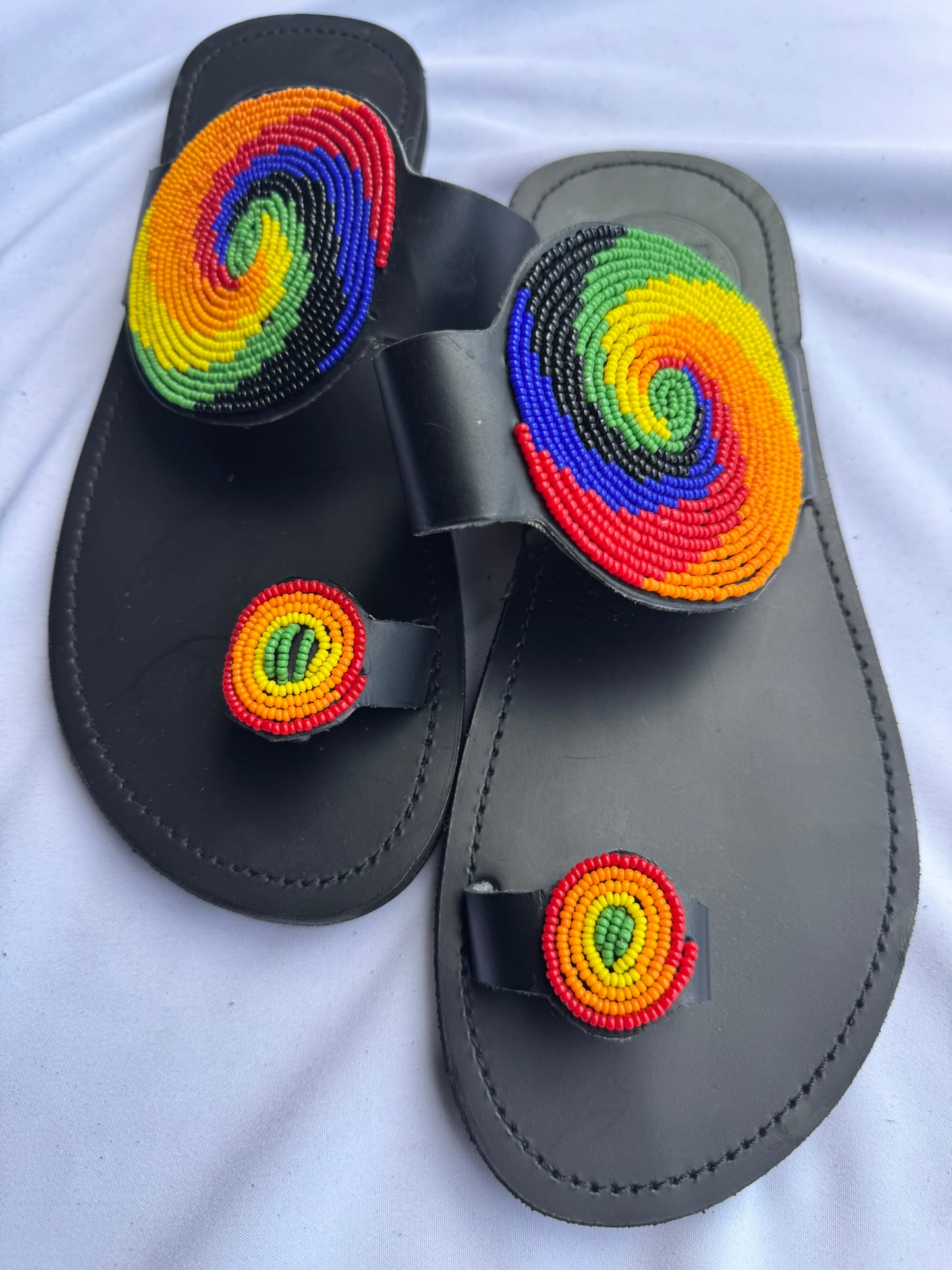 Zahara (US 10-10.5), Style 11 - Rainbow Spiral Disc Toe-Loop