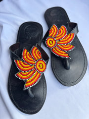 Zahara (US 10-10.5), Style 12 - Red-Yellow Fan Flower