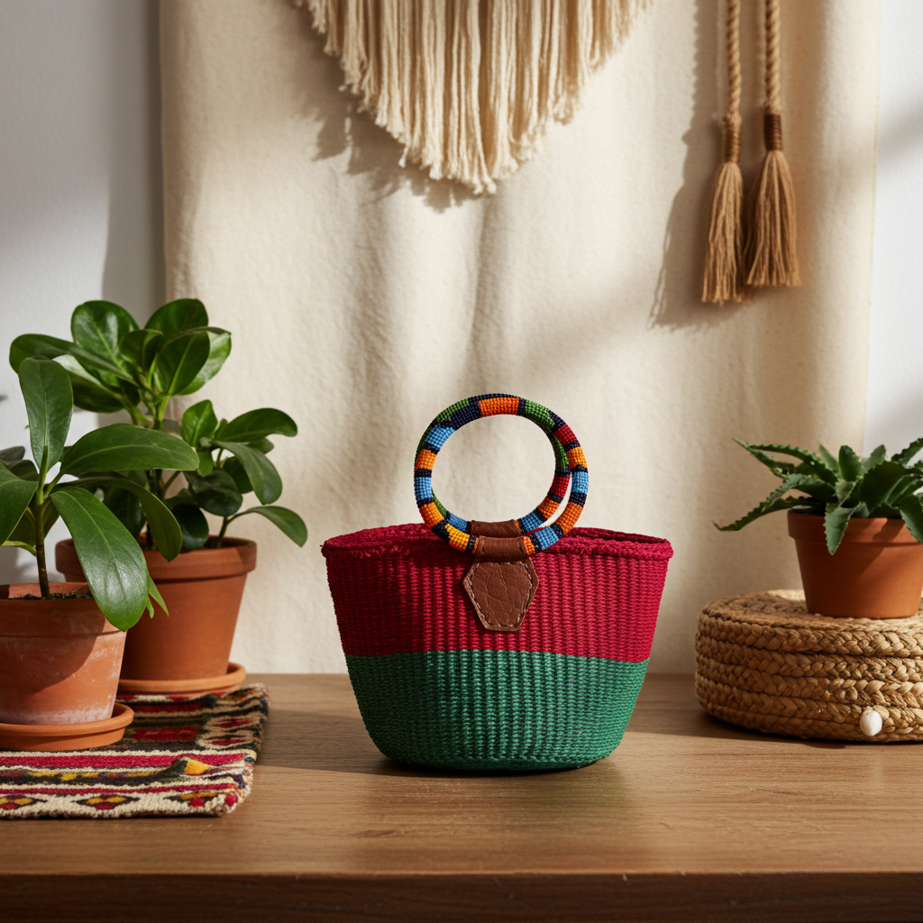 The AfroKouture Mini Sisal Basket