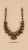 Bronze Statement Necklace with Hand-Hammered Links