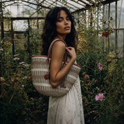 Leather-Trim Sisal Tote