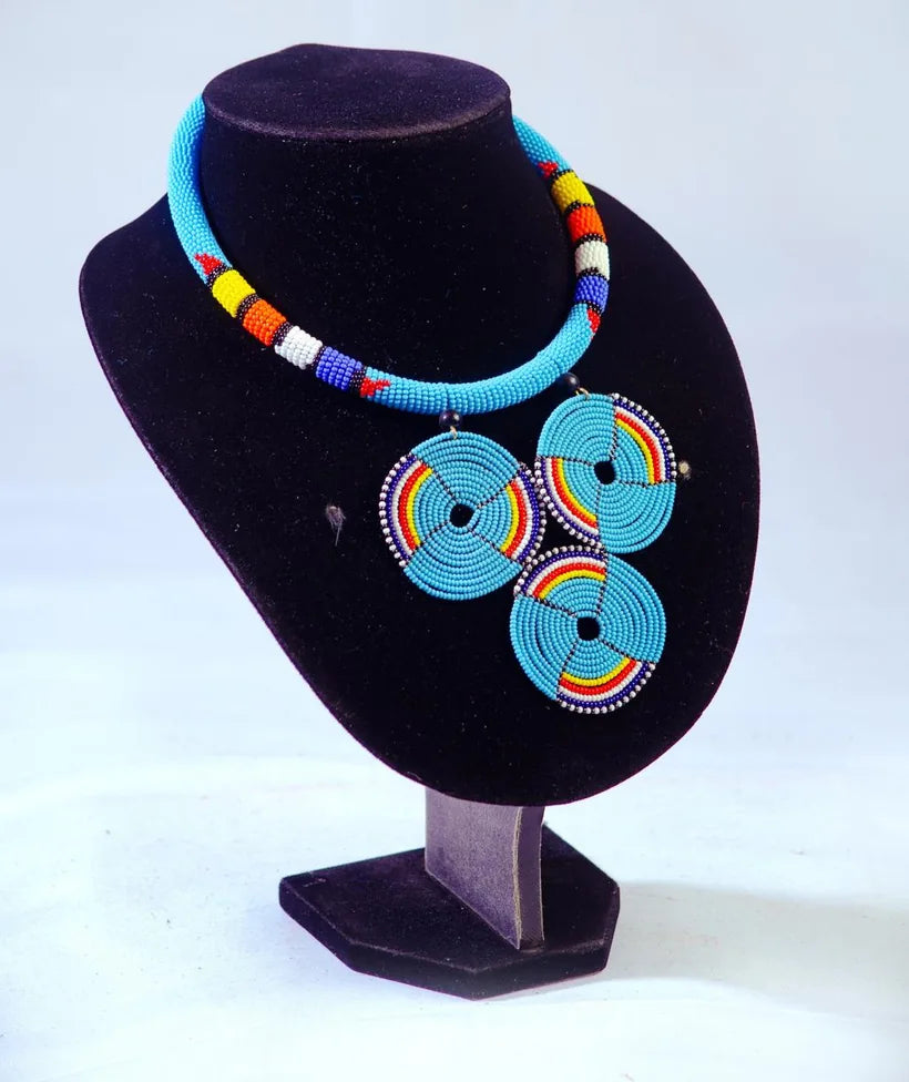 Blue Mwende neckpiece