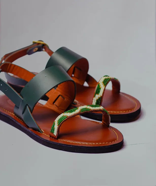Nyota Greens leather sandals