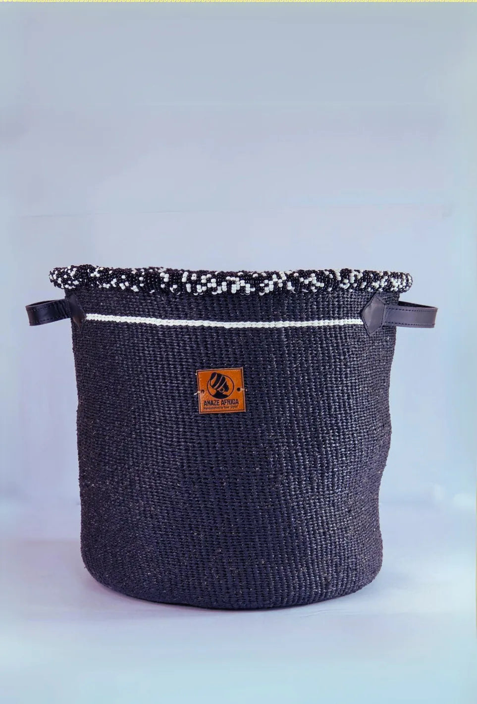 Black woven storage basket